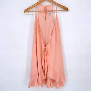 Lovers + Friends Peach Ruffle Sleeveless Top Sz S Coquette Coastal Cowgirl - Picture 1 of 10