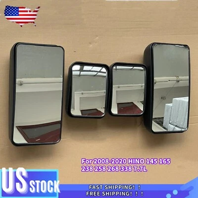 FOR 2008-2020 HINO 145 165 238 258 268 338 7.7L Left + Right Side Door Mirror US - Image 1 of 4