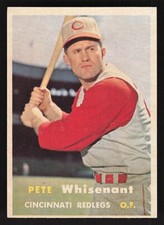 1957 Topps Pete Whisenant Rookie #373 - Cincinnati Redlegs - Vintage RC VG-EX+