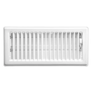 Imperial 4-inch x 10-inch White Steel Painted Louvered Floor Register - Picture 1 of 7