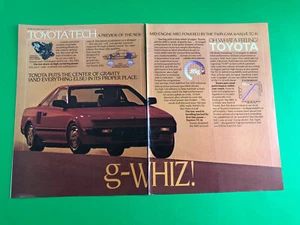 1985 TOYOTA MR2 MR 2 ORIGINAL VINTAGE PRINT AD RED ADVERTISEMENT 2 PAGE - Picture 1 of 1