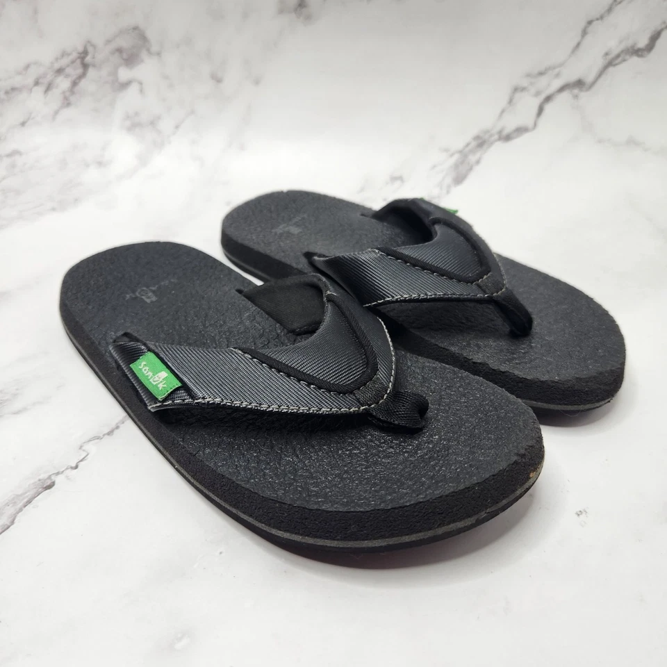 Sandalias Sanuk para niños Root Beer acogedoras sin cordones negras unisex niños 12-13 Foto 1 de 4