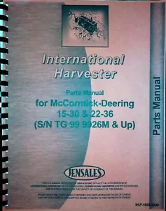 McCormick Deering 15-30 22-36 Traktor Teilehandbuch Katalog - Bild 1 von 10