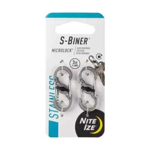 Stainless S-Biner Microlock (2-Pack) Twist-to-lock micro key carabiner stainless - Picture 1 of 8