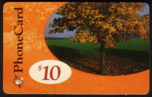 $10. Tarjeta de utilidad - Diseño de árbol con hojas de otoño Tarjeta telefónica USADA - Imagen 1 de 1