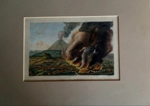 Incisione rame Campania Torre del Greco Eruzione Vesuvio  1751 dall’ Audot 1835 - Imagen 1 de 1