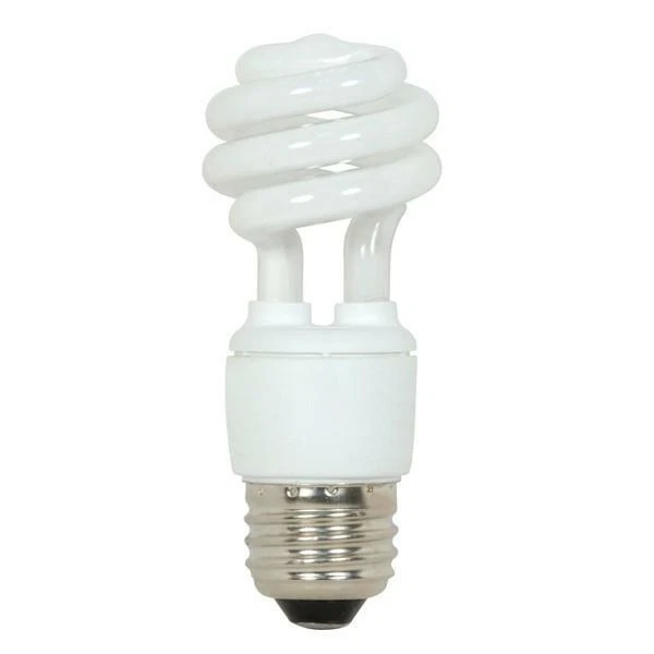 9 Watt Mini Spiral Compact Fluorescent Medium Base 120V - SATCO-S7212 - Image 1 of 1