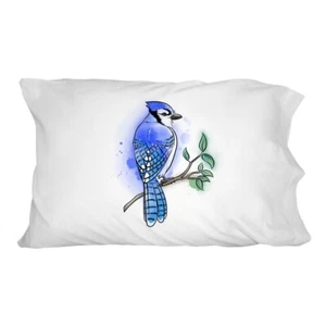 Funda de cama Blue Jay acuarela noreste pájaro novedad - Imagen 1 de 3