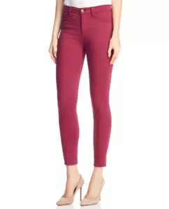 J Brand Womens Sz 9 27 Alana Sateen High Rise Skinny Crop Jeans Deep Plum New - Picture 1 of 3