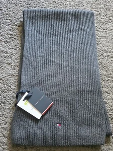Tommy Hilfiger Herren Pima Cotton Schal Baumwolle Grau Neu Ungetragen Etikett - Bild 1 von 6