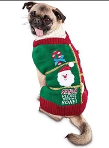 Petco Holiday Time For Joy Red/Green "UGLY" Christmas Sweater Puppy/Dog MED - Picture 1 of 1