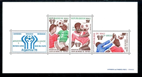 Mali Scott #C340a MNH S/S WORLD CUP 1978 Argentina Soccer Football CV$5+ Cover