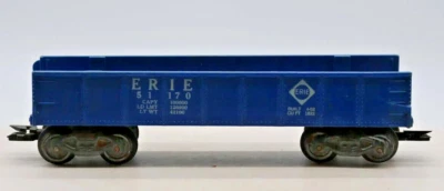 Marx Trains BLUE 51170 ERIE REMOVABLE ENDS GONDOLA O Gauge Post War 1:48 Scale - Image 1 of 4