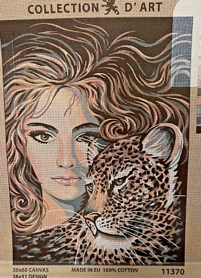 BRAND NEW COLLECTION D'ART  11370 NEEDLEPOINT CANVAS:  LADY - Image 1 of 3