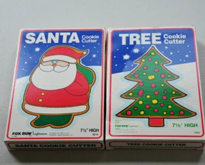 LOTE DE COLECCIÓN Cortadores de Galletas de Navidad de Metal Fox Run grandes 7.5" Árbol de Papá Noel hornear X - Imagen 1 de 11