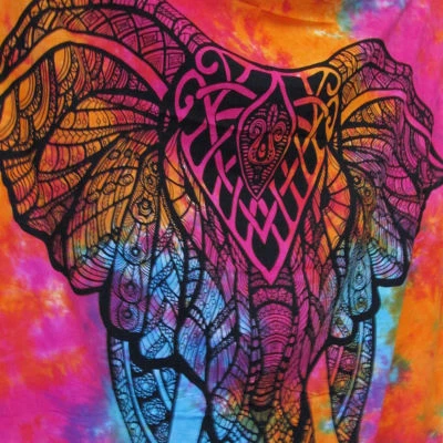 Hippie Tapestry Twin  Psychedelic Wall Hanging Bohemian Hippie Throw Decor Art - image 1 of 2