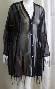 Staley Gretzinger Sz M L XL Art-to-Wear Silk Organza 37'L OOAK Funky Jacket Coat - Picture 1 of 7