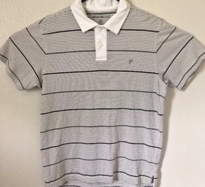 Camisa Polo Eddie Bauer Para Hombre Mediana 100% Algodón Informal Rayas Gris y Blanco  - Imagen 1 de 6