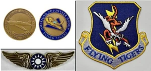 3-Piece P-40 Flying Tigers Grouping, Coin, Patch and Pin GRP-0163 - Picture 1 of 8