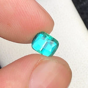 1.25 CT Natural Cushion Cut Lagoon Blue Tourmaline Gemstone Origin Afghanistan - Picture 1 of 12
