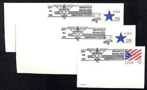 May 24, 1991 Indianapolis 500 2 75th Anniversary Envelopes & Post Card VGC - Picture 1 of 5