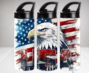 USA Bald Eagle 20 oz Stainless Steel Insulated Water Bottle - Picture 1 of 1