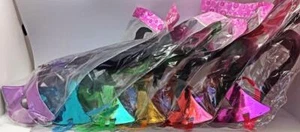 Masquerade Mardi Gra Inspired Mask Metallic Feathered Set Of 6 Six Masks NIP - Picture 1 of 4