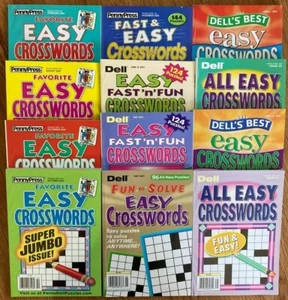 Lot of 4 Dell Penny Press Crossword Puzzle Books Easy Fast Fun Favorite Unsorted - Foto 1 di 2
