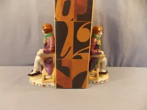 Vintage Pair of Bookends with Courtly Gentlemen - Picture 1 of 4