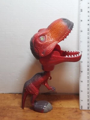 Wild Republic RED T-Rex Toy w Squeeze Trigger - Chomper 9.5in - Vintage 1995 - Image 1 of 4