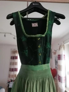 dirndl 36 gebraucht Lang hervorragender Zustand schwarz dunkelgrüne schürze - Bild 1 von 2