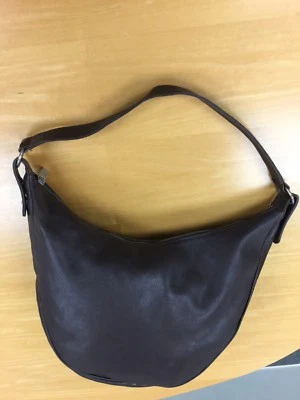 BARNEYS NEW YORK 棕色皮革流浪汉手提包钱包 — 第 1/4 张图片