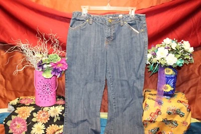 Calça jeans feminina Eleven By Venus azul capri tamanho 7-8 calcinha casual - Imagem 1 de 4