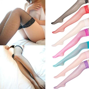 Women Sexy Lingerie Fishnet Lace Mesh High Thigh Stockings Pantyhose Socks Club♪ - Picture 1 of 14