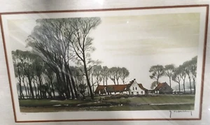 ROGER HEBBELINCK Colored Etching Nicely framed - Picture 1 of 3