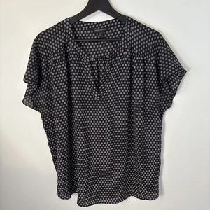 Blusa Top Mujer Banana Republic Estampado Blanco y Negro Manga Corta Talla L - Imagen 1 de 13