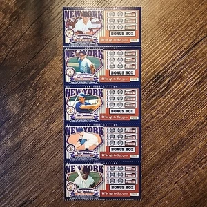 Boleto de béisbol de colección sin rayar de $1 New York Legends 5 MUESTRA VACÍO lotería de Nueva York - Imagen 1 de 2