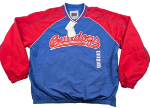 Vtg Spell Out Fresno State Bulldogs Football V Neck Jacket Men Lg Embroidered - Picture 1 of 8