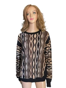 Montechiaro by Lorenzoni Knit Biggie Coogi Style Merino Blend Sweater size L/52 - Picture 1 of 10