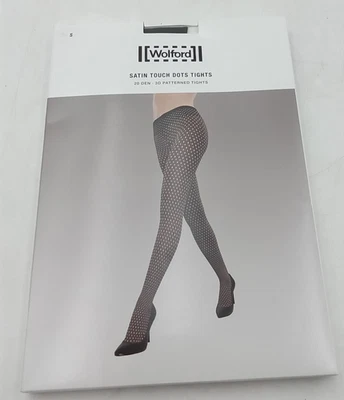 NEW Wolford Satin Touch Dots Tight Black/Black NIB - Size S - Image 1 of 4