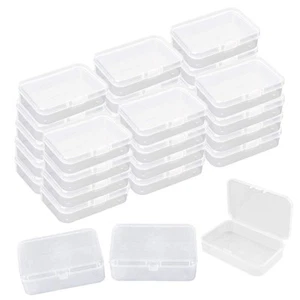 30pcs Rectangle Mini Clear Plastic Storage Containers Box Case with lid for S... - Picture 1 of 7
