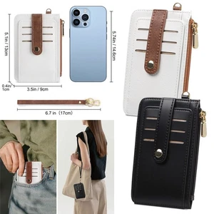 PU Color-Blocking Fashion Minimalist Women's Short Zipper Wallet RFID Handbag - Picture 1 of 17