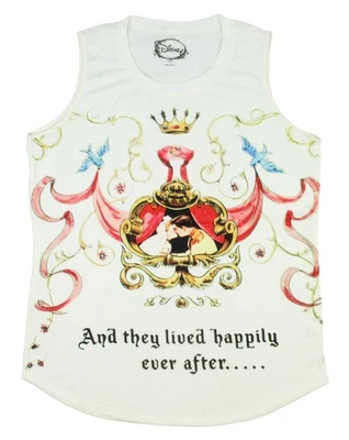 Disney Women's Juniors Cinderella Happily Ever After Sublimated Muscle Tank Top, - Image 1 of 3