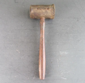 Vintage Rolled Rawhide Leather Mallet Hammer 11" Jewellers Tool - Picture 1 of 6