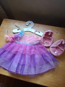 Build A Bear Workshop Rainbow Dress High Heel Shoes Headband W/ Hanger Lot - Picture 1 of 8