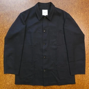 NWOT EDIFICE Japanese Wool Mohair Jacquard Weave Light Chore Jacket Navy 46 S - Picture 1 of 13