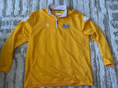 UCLA Bruins Pullover Quarter Zip Player Issued XL Yellow NCAA Adidas Climalite - Image 1 of 4