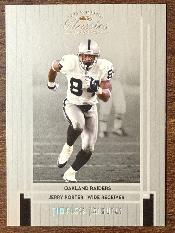 2005 Donruss Classics Jerry Porter /50 Timeless Tributes Silver Color Match SP - Image 1 of 2