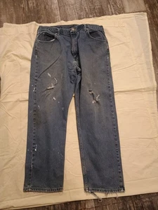Pantalones de mezclilla desgastados vintage Wrangler calce relajado para hombre talla 40x32-A7 - Imagen 1 de 3
