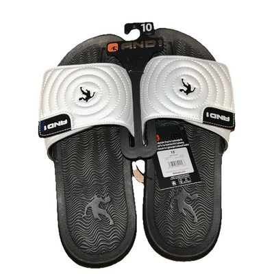 AND1 Men’s Athletic Adjustable Swirl Slide Sandals White Size 10 - Image 1 of 4